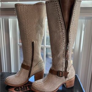 Freebird Snakeskin Knee-High Boots